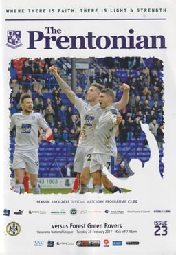 Tranmere Rovers v Forest Green Rovers Match Programme 2017-04-11